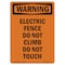 Signmission OSHA Warning Sign, 18" H, 12" W, Rigid Plastic, Electric Fence Do Not Climb Do Not Touch, Portrait OS-WS-P-1218-V-13119 - alternate 1